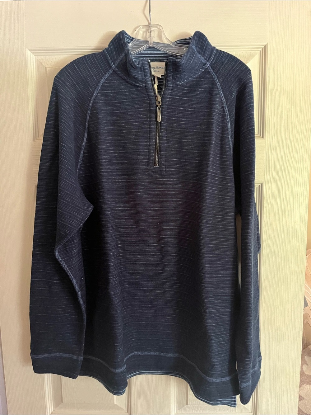 Tommy Bahama Navy Heather Quarter-Zip Pullover Sweater